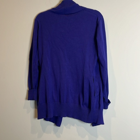 THREE Women’s Sweaters Size Small Grey Heather, Dark Teal, Purple Cowl Cardigan - Picture 4 of 12